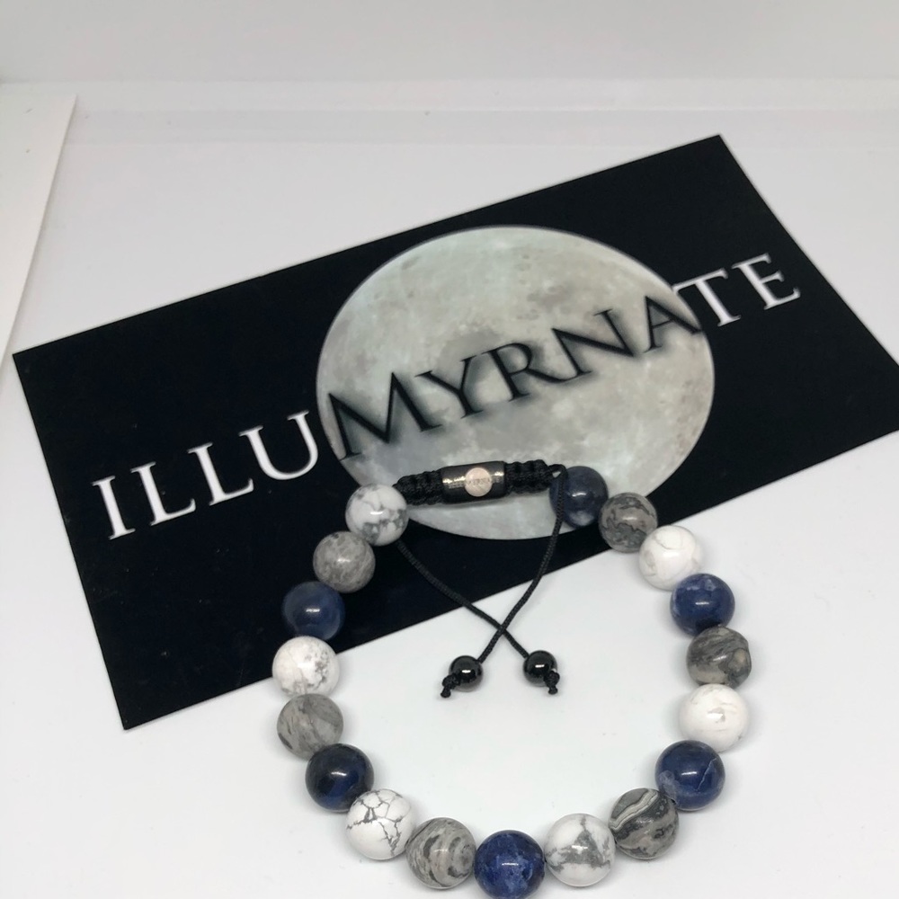 Natural Howlite and Jasper Gemstone Bracelet